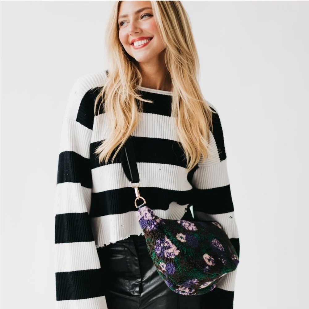 Pretty Simple Shirley Sherpa Crossbody Bag NWT